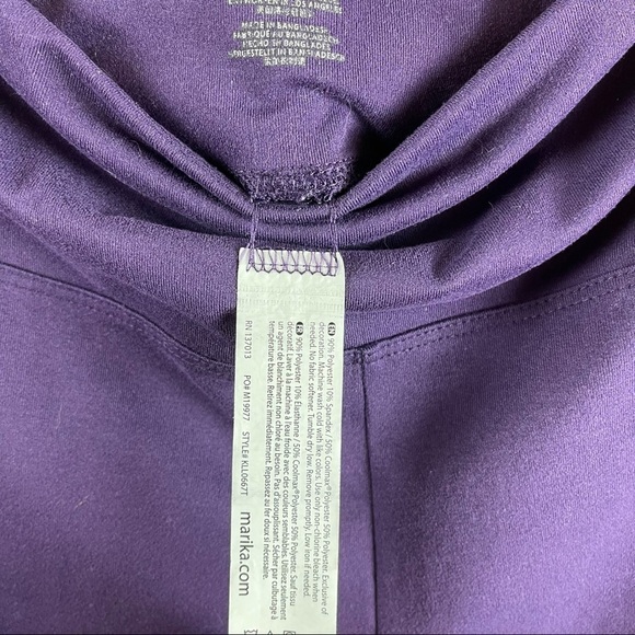 Marika Medium Yoga High Rise Cut Out Leggings Dark Purple Jewel Tone Workout - Picture 6 of 7